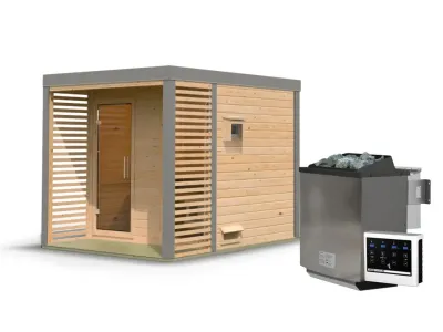 Saunahaus Ares 2 38 mm naturbelassen / graualuminium Produktbild #19