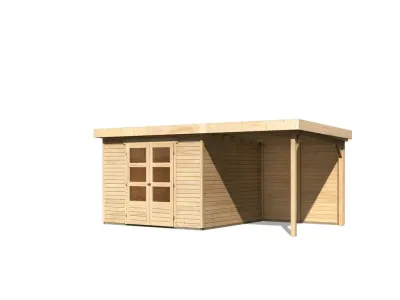 Gartenhaus SET Askola 6 19 mm naturbelassen, inkl. 2,4 m Anbaudach + Rückwand Produktbild #2