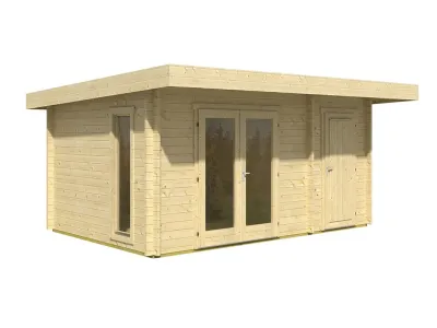 Gartenhaus Blockbohlenhaus Chameleon 44 44 mm carbongrau Produktbild #2