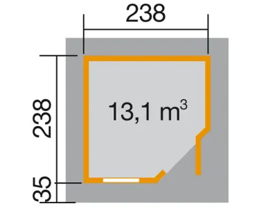 Gartenhaus Designhaus 213 Gr. 1 28 mm grau Produktbild #2