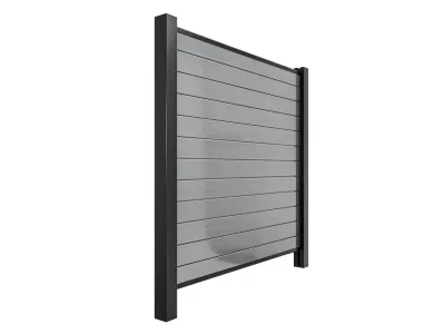 Gartenzaun Sichtschutzzaun PVC Stecksystem anthrazit Produktbild #2