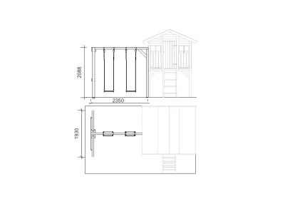 Stelzenhaus Toby inkl. Doppelschaukel und Rutsche blau Produktbild #9