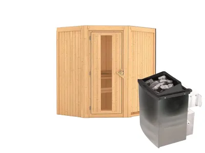 Sauna Systemsauna Taurin, inkl. 9 kW Ofen mit integrierter Steuerung Produktbild #3