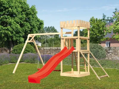 Spielturm Ritterburg Löwenherz SET naturbelassen Produktbild #1