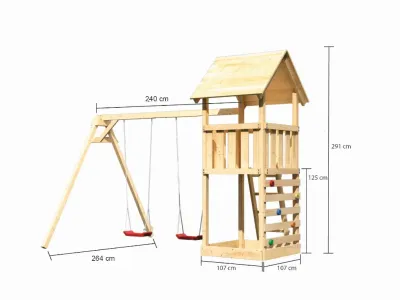 Kinderspielturm Lotti SET naturbelassen  Produktbild #2
