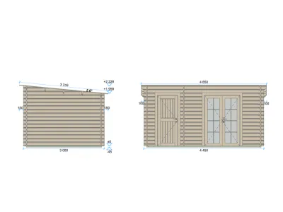 Gartenhaus Blockbohlenhaus Belfort 2 34 mm naturbelassen Produktbild #4