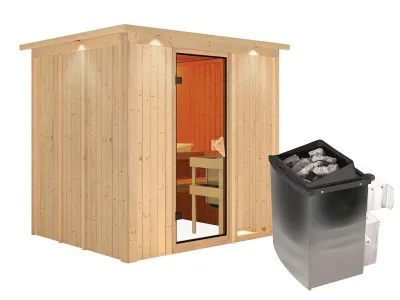 Sauna Systemsauna Sodin mit Dachkranz, inkl. 9 kW Ofen mit integrierter Steuerung Produktbild #12