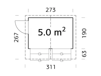 Marktstand - Verkaufsstand Stella 5 m² 16 mm braun tauchimprägniert Produktbild #4