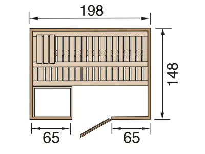 Sauna Massivholzsauna Bergen 1 GTF graphit Ganzglastür und Fensterelement Produktbild #2