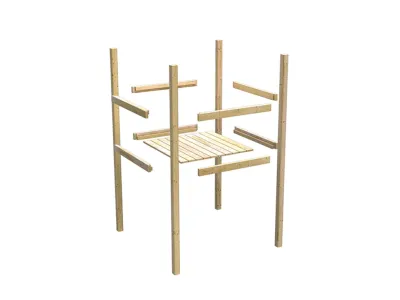 Spielturm SET Ritterburg Löwenherz naturbelassen inkl. Rutsche blau Produktbild #5