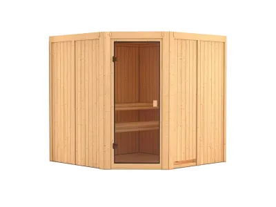 Elementsauna 68 mm Celine 3 SPARSET inkl. 6,8 kW Saunaofen Glow und ext. Steuerung Produktbild #3