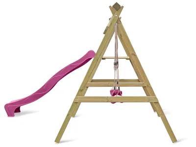 Doppelschaukel mit Podest Cosy Double KDI inkl. 2 Schaukelsitze und Rutsche Produktbild #6
