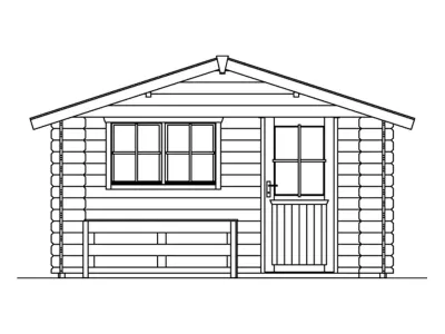 Gartenhaus Blockbohlenhaus Alicante 1 28 mm naturbelassen Produktbild #6