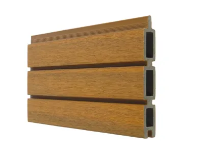 WPC Modern Fence Board Teak Produktbild #1
