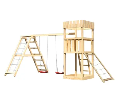 Spielturm Ritterburg Löwenherz SET naturbelassen Produktbild #8
