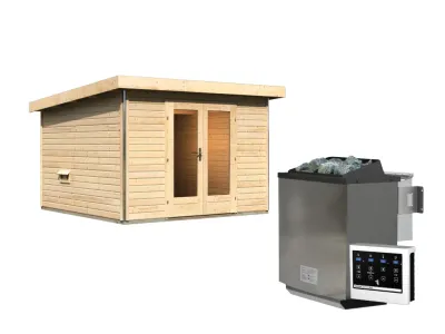 Saunahaus Mainburg 1 naturbelassen 38 mm inkl. Bio-Kombiofen 9 kW + ext. Steuerung Produktbild #9