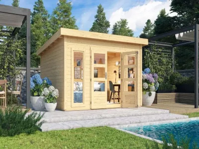 Gartenhaus Northeim 5 –mit naturbelassenem Holz Produktbild #1