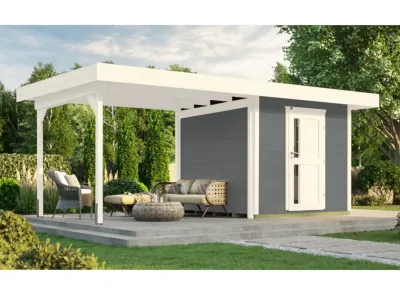 Gartenhaus Designhaus 172 B Gr. 1 28 mm grau Produktbild #1