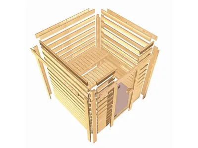 Sauna Adelina mit bronzierter Glastür + 9 kW Bio-Kombiofen ext. Strg. Produktbild #5