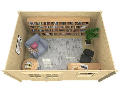 Gartenhaus Blockbohlenhaus CA2981 28 mm naturbelassen Produktbild #3