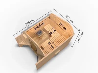 Saunahaus Fasshaus 2 38 mm naturbelassen Produktbild #7