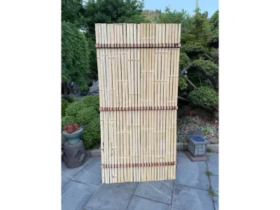 Sichtschutzzaun Bambus Slim Natur Produktbild #1