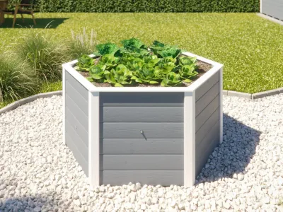 Elementhochbeet 6-Eck 669 21 mm grau Produktbild #1