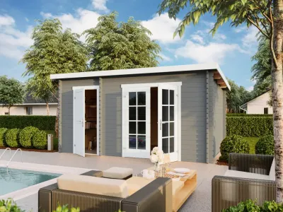 Gartenhaus Blockbohlenhaus Belmont 2 34 mm naturbelassen Produktbild #5