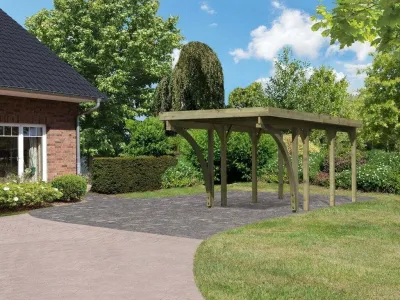 Carport Einzel 2 CLASSIC inkl. 2 Einfahrtsbögen, inkl. 0,5 mm Stahldachplatte Produktbild #3