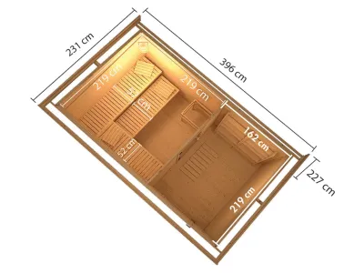 Gartensauna Enns 3 Anthrazit  SPARSET inkl. 9 kW Saunaofen + ext. Steuerung Produktbild #3