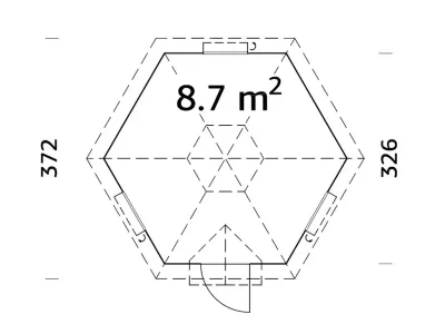 Grillkota Eva 8,7 m² 44 mm transparent tauchimprägniert Produktbild #3