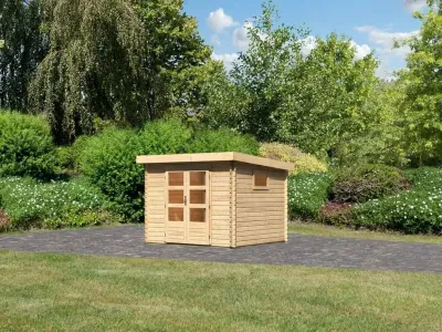 Gartenhaus Blockbohlenhaus Trittau 3 38 mm naturbelassen Produktbild #7