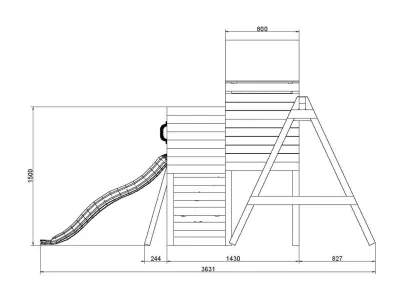 Spielturm Bibalu KDI inkl. Rutsche grün Produktbild #8