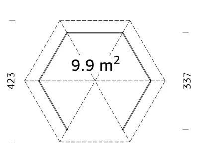 Pavillon Betty 9,9 m² braun tauchimprägniert Produktbild #2