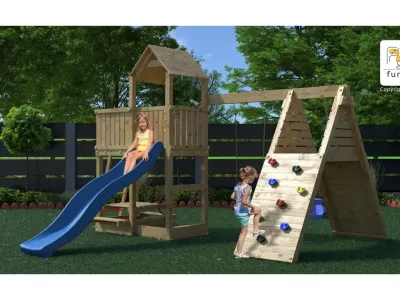 Spielturm Fluppi KDI inkl. Einzelschaukel + Rutsche Produktbild #3