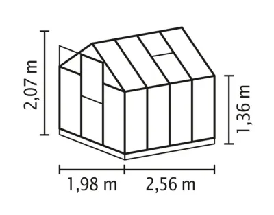 Gewächshaus Triton HKP 6 mm, Aluminium-blank eloxiert Produktbild #3