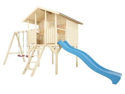 Stelzenhaus Toby inkl. Doppelschaukel und Rutsche blau Produktbild #5