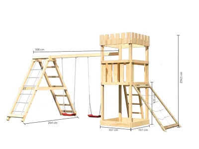 Spielturm Ritterburg Löwenherz SET naturbelassen Produktbild #9