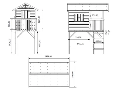 Stelzenhaus Tree Hut KDI inkl. Rutsche blau Produktbild #4