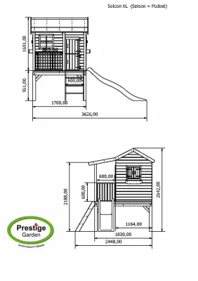 Stelzenhaus Saloon XL KDI + Rutsche rot Produktbild #4