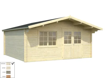 Gartenhaus Blockbohlenhaus Britta 22,3 m² 40 mm naturbelassen Produktbild #2