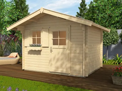 Gartenhaus Blockbohlenhaus 131 Gr. 1 45 mm naturbelassen Produktbild #1