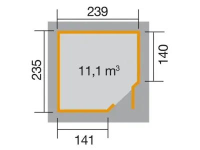 Gerätehaus 229 Gr. 2 21 mm naturbelassen Produktbild #2