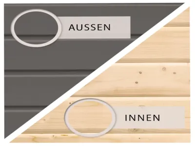 Gartensauna Norge 38 mm mit moderner Tür terragrau Produktbild #4