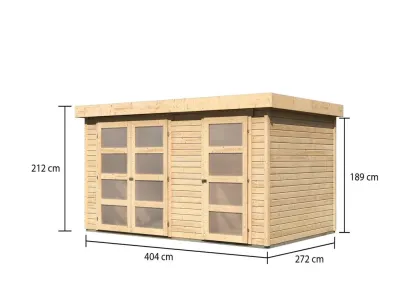 Gartenhaus Zweiraumhaus Mühlentrup 2 19 mm naturbelassen Produktbild #7