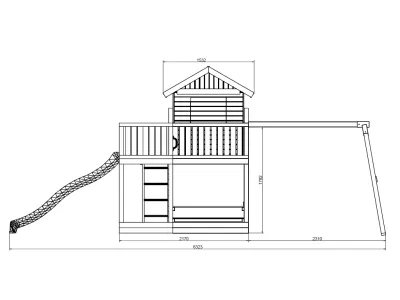 Stelzenhaus Pluto teakfarben inkl. Rutsche gelb Produktbild #8