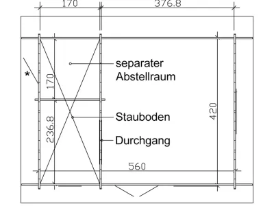 Gartenhaus Blockbohlenhaus Esbjerg 2 45 mm naturbelassen Produktbild #3