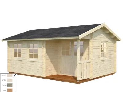 Gartenhaus Blockbohlenhaus Susanna 16,4 m² 44 mm naturbelassen Produktbild #2