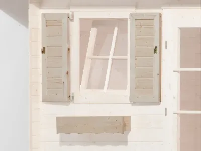 Sparset Fensterläden und Blumenkasten naturbelassen Produktbild #1