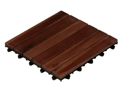 Terrassenfliese Akazie Holzfliese dunkel geölt Produktbild #2